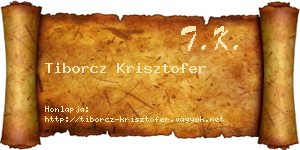 Tiborcz Krisztofer névjegykártya